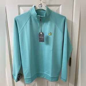 2023 MASTERS TECH AUGUSTA NATIONAL GOLF NWT 1/4 QUARTER ZIP PULLOVER BLUE SMALL